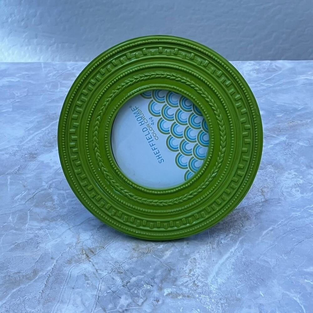 Sheffield Home Green Round Picture Frame 4x4 Color Crush Textured